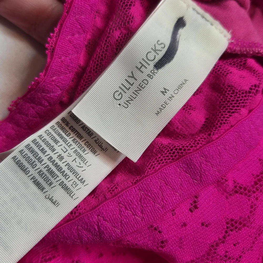 Gilly Hicks Hot Pink Lace Bandeau Bralette Size M